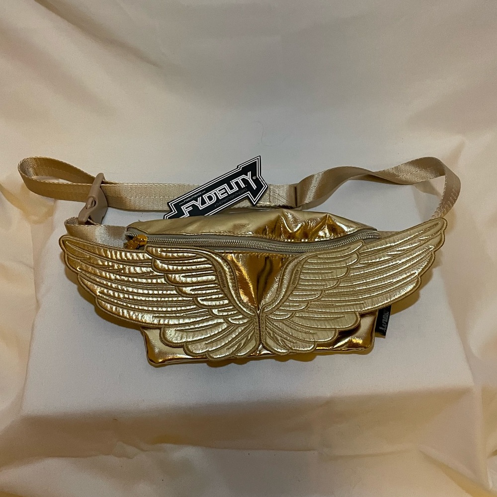 Shiny Gold Wing Fanny Pack - HALLOWEEN